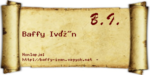 Baffy Iván névjegykártya